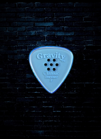Gravity 2mm Classic Shape Standard Multi-Hole Guitar Pick - Blue