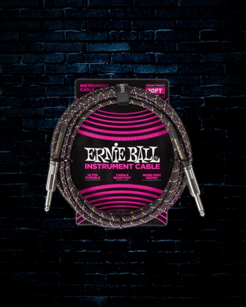 Ernie Ball 10' Braided Straight to Straight Instrument Cable - Purple Python
