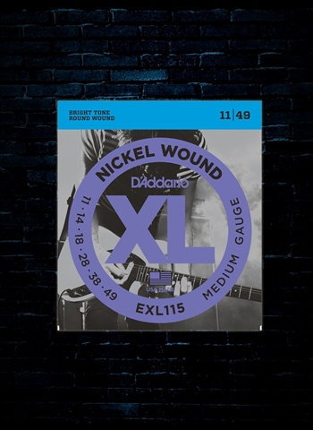 D'Addario EXL115 XL Nickel Wound Electric Strings - Medium (11-49)