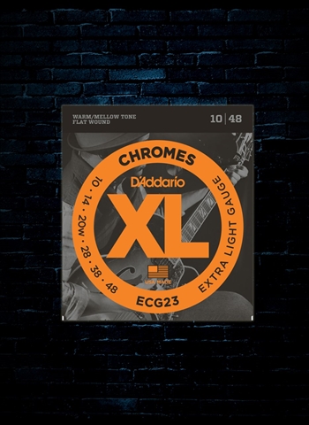D'Addario ECG23 XL Chromes Flat Wound Electric Strings - Extra Light (10-48)
