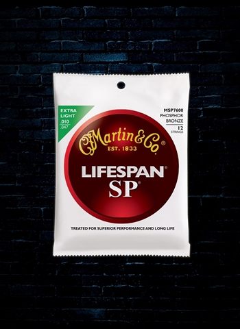 Martin MSP7600 SP Lifespan 92/8 Phosphor Bronze - 12-String EX LT (10-47)