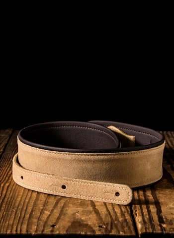 LM Products PM-8 - 2.5" Suede Leather Guitar Strap - Tan