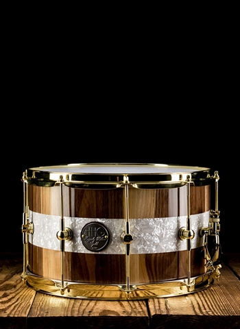 HHG 8"x14" Calico Walnut Stave Snare Drum - Natural