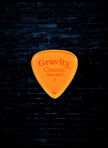 Gravity 3mm Classic Shape Standard Guitar Pick - Orange