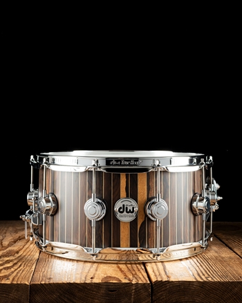 Drum Workshop Limited Edition 6.5"x14" Brass Pinstripe Ziricote Snare Drum