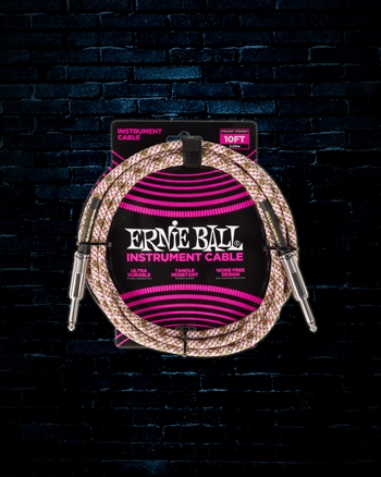 Ernie Ball 10' Braided Straight to Straight Instrument Cable - Emerald Argyle