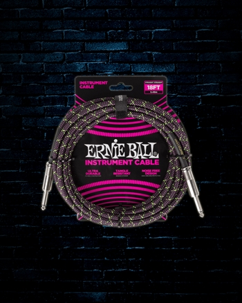 Ernie Ball 18' Braided Straight to Straight Instrument Cable - Purple Python