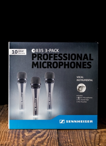 Sennheiser e835 Dynamic Cardioid Vocal Microphone (3 Pack)