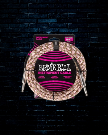 Ernie Ball 18' Braided Straight to Straight Instrument Cable - Emerald Argyle