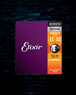 Elixir 11027 Nanoweb 80/20 Bronze Acoustic Strings - Custom Light (11-52)