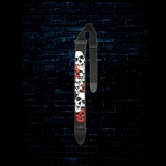 LM Products PS-25SK2 - 3" PS Slider Cotton Guitar Strap - Red/White Skulls