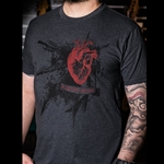 N Stuff Heart Design on Charcoal T-Shirt