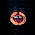 Ernie Ball 10' Braided Straight to Angle Instrument Cable - Neon Orange