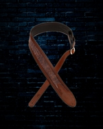 LM Products 2.5" Gallery Series Luxe Crocodile Guitar Strap - Brown