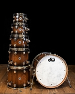 DW Collector's Exotic 6-Piece Drum Set - Santos Rosewood w/Quick Black Burst