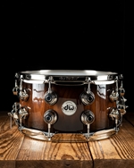 DW 7"x14" Collector's Exotic Snare Drum - Santos Rosewood w/Quick Candy Black Burst