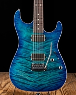 Suhr Standard Custom Quilt Maple/Genuine Mahogany - Aqua Blue Burst