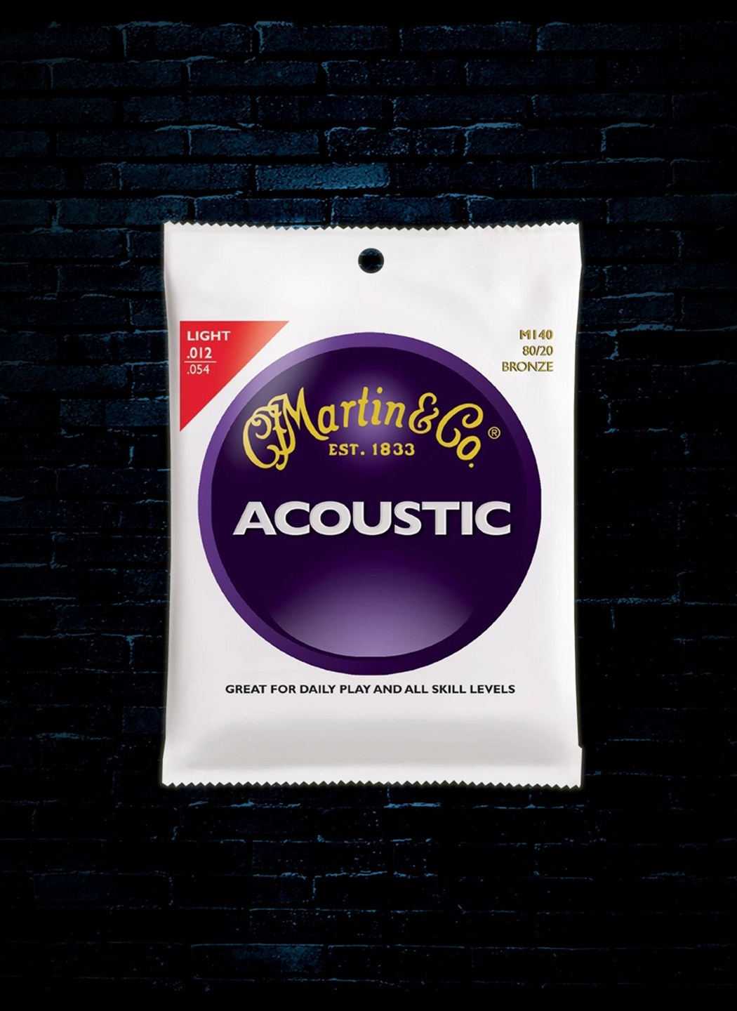 Martin M140 Traditional 80 20 Bronze Acoustic Strings Light 12 54