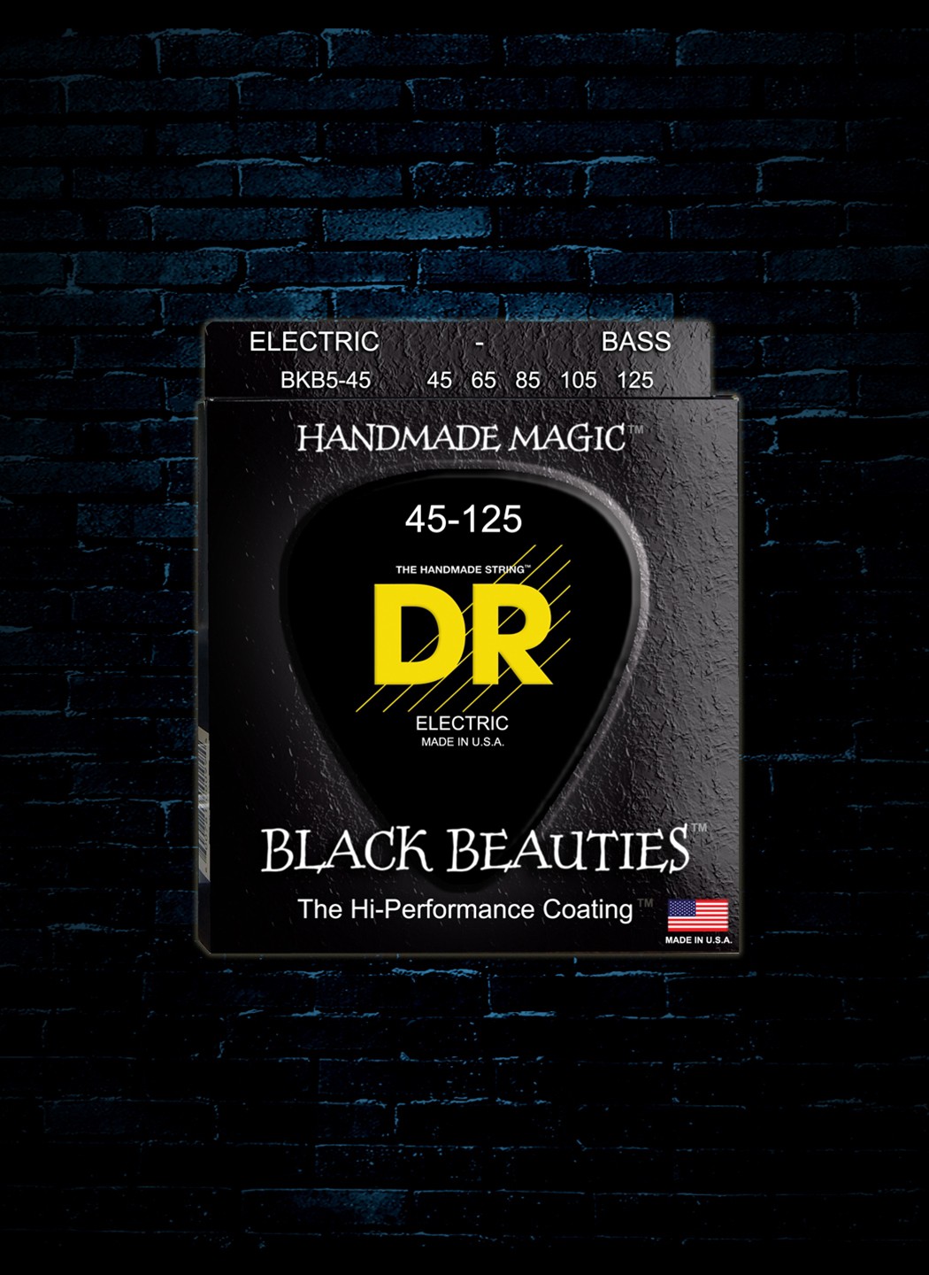 DR BKB5 45 K3 Black Beauties Bass Strings 5 String Medium 45 125