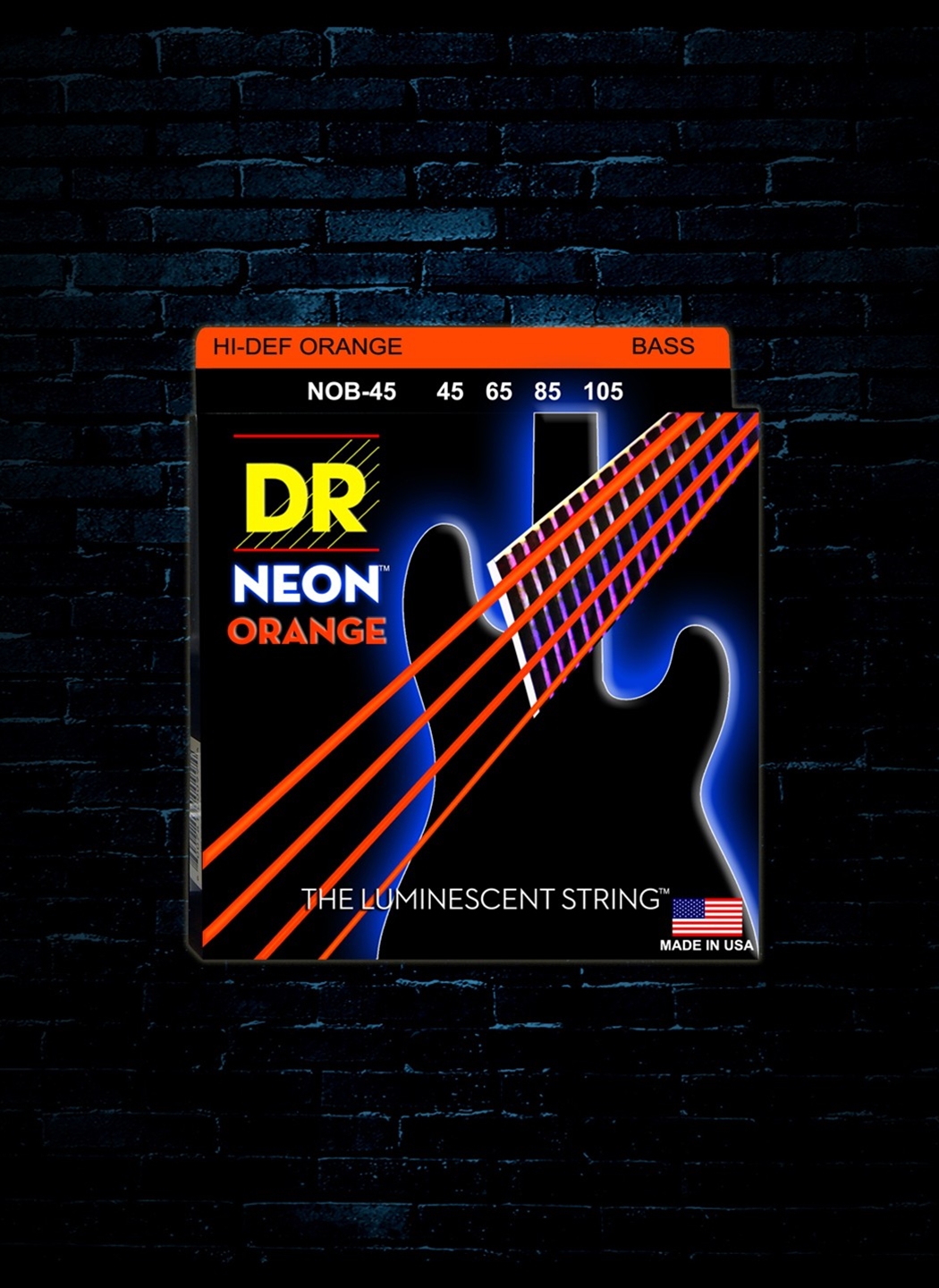 Dr Nob 45 K3 Neon Orange Bass Strings Medium 45 105