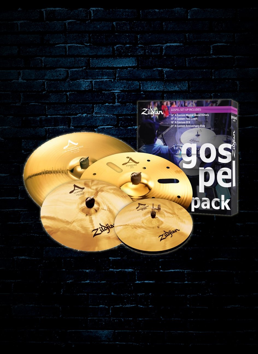Zildjian a on sale custom gospel pack