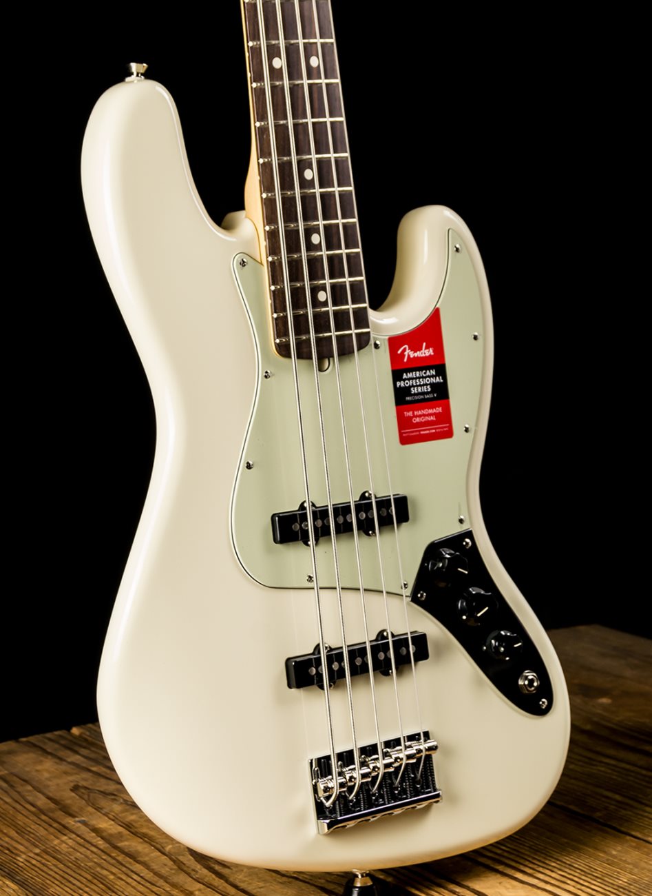 ベース Fender American Professional Jazz Bass V Fender American Professional Jazz Bass V - Olympic White