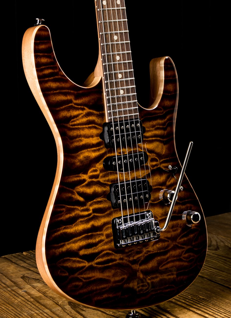 Suhr Modern Custom Quilt Maple/African Okoume - Bengal Burst