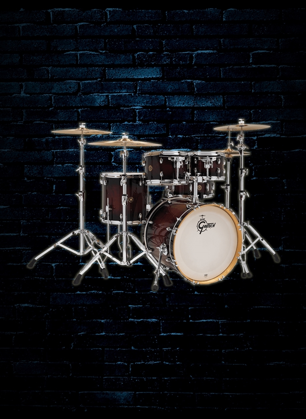 Gretsch Catalina Maple 5 Piece Drum Set Satin Deep Cherry Burst