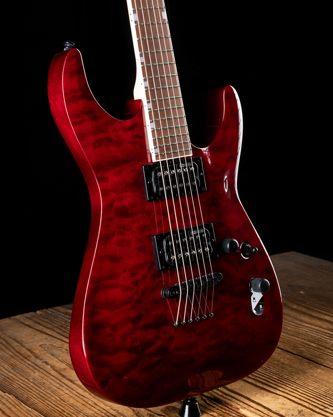 送料無料の通販 ESP LTD MH-200QM NT - See Thru Black Cherry Tシャツ(半袖/袖なし)