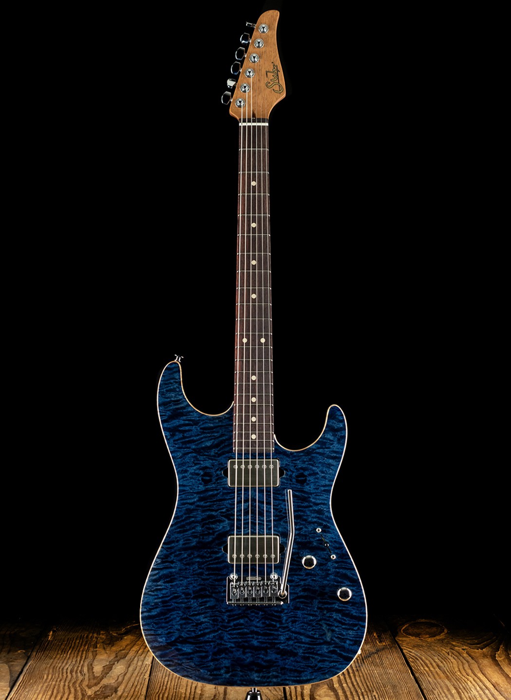 Suhr Standard Custom Quilt Maple/Genuine Mahogany - Deep Blue