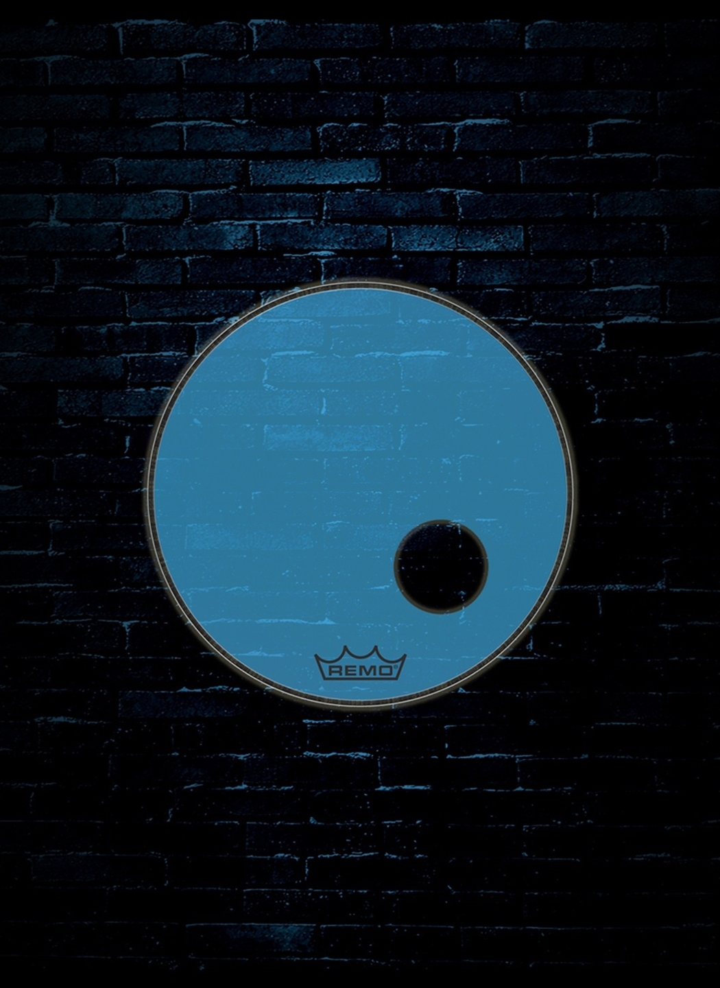 Remo P3 1322 CT BUOH 22 Powerstroke P3 Colortone Bass Drumhead 5 Offset Hole Blue