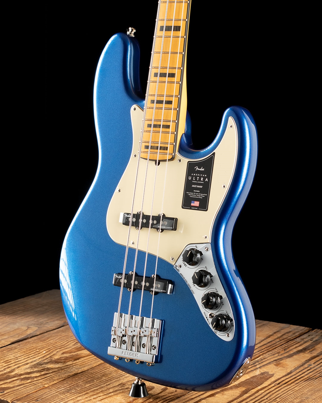Fender american ultra jazz bass cobra blue online