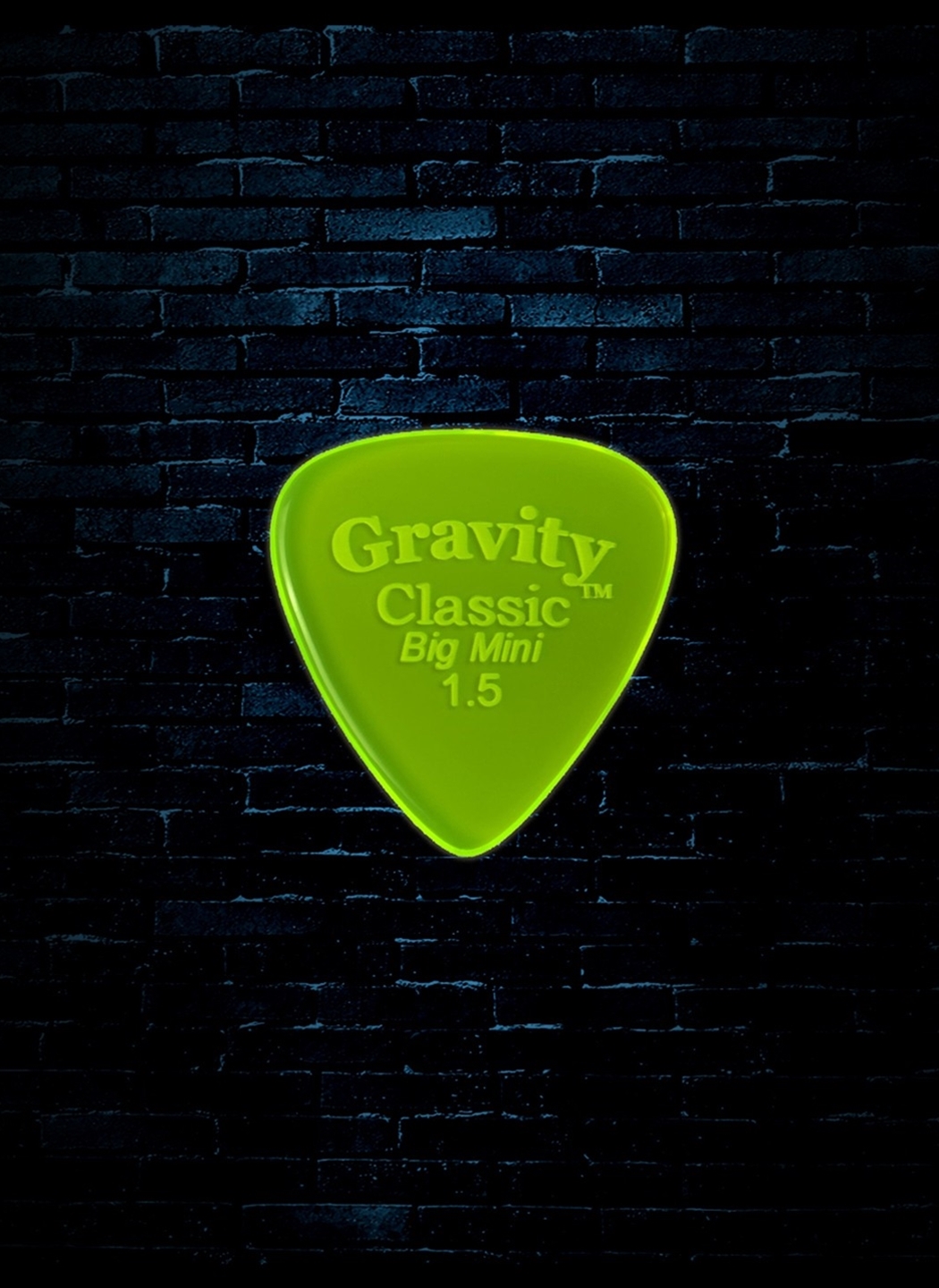 Gravity 1.5mm Classic Shape Big Mini Guitar Pick Fluorescent Green