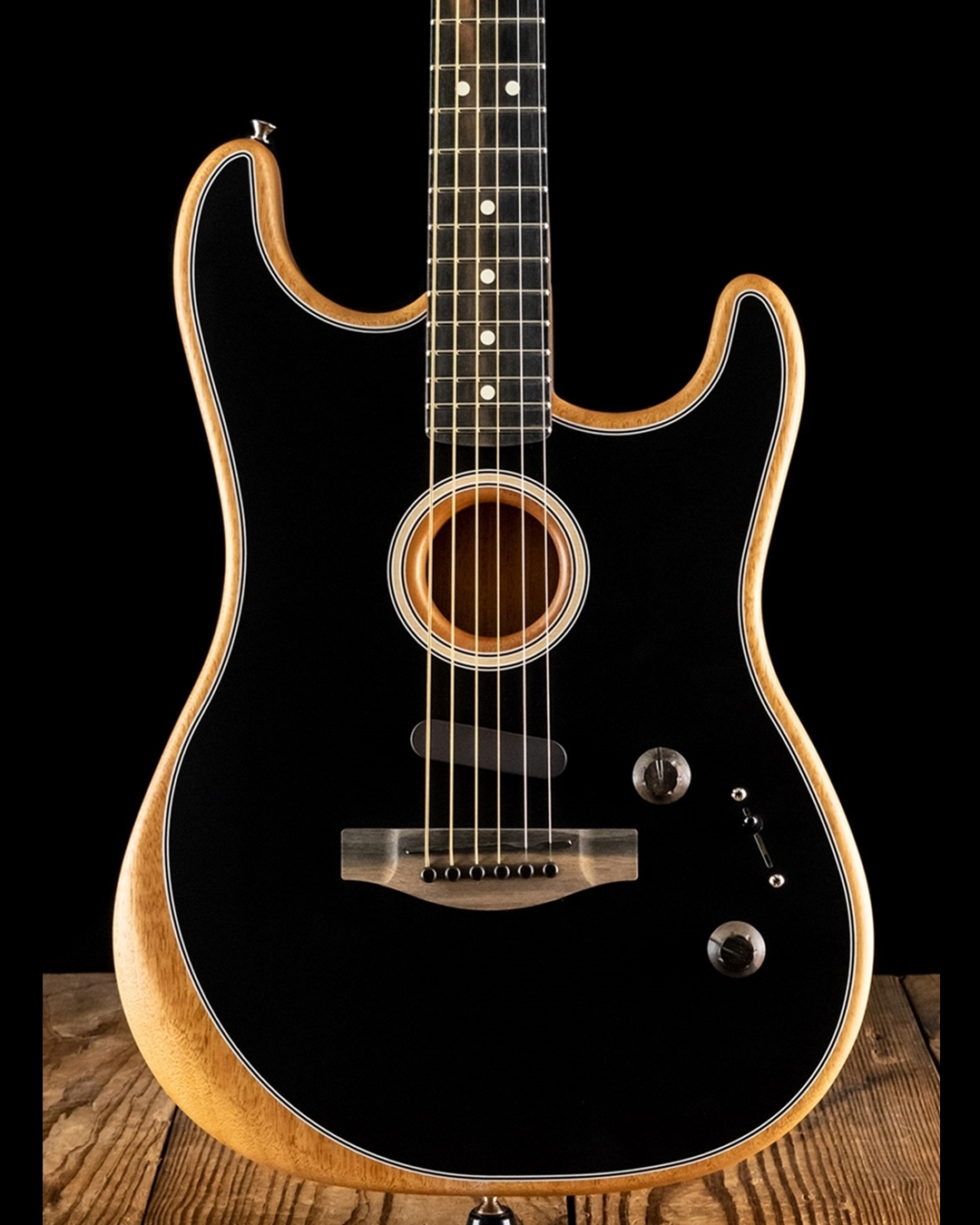 Fender american acoustasonic stratocaster black discount