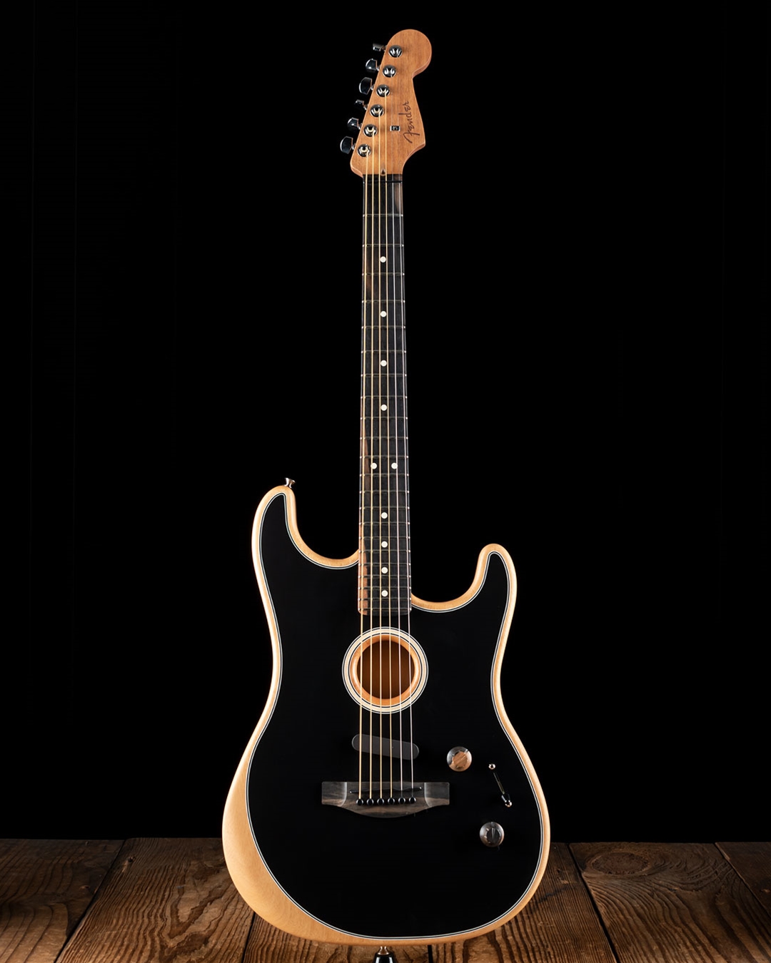 ギター Fender Acoustasonic Standard Black Fender American Acoustasonic Stratocaster Acoustic-Electric Guitar