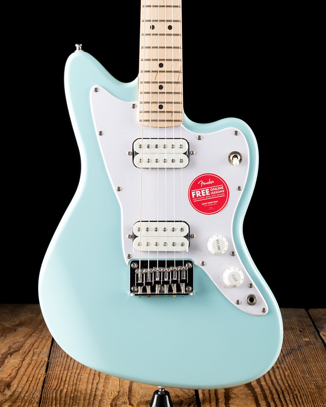 ギター Squier Mini Jazzmaster, Daphne Blue Squier Jazzmaster HH Mini Electric Guitar - Daphne Blue