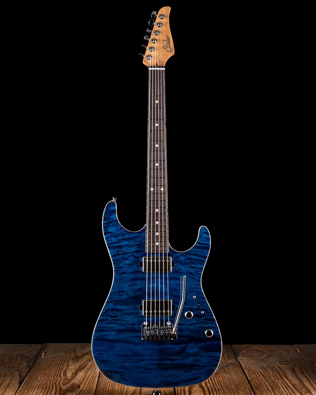 ギター Suhr standard 1-piece Quilt maple Suhr Standard Custom Quilt Maple/Swamp Ash - Bahama Blue Burst