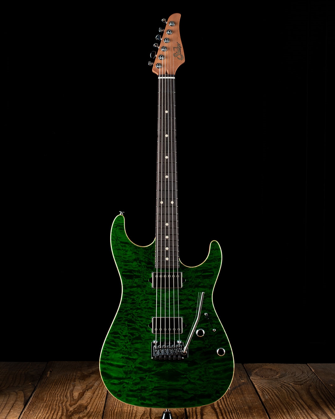 Suhr Standard Custom Quilt Maple/Genuine Mahogany - Trans Green