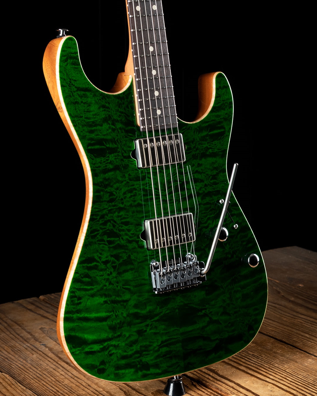 Suhr Standard Custom Quilt Maple/Genuine Mahogany - Trans Green