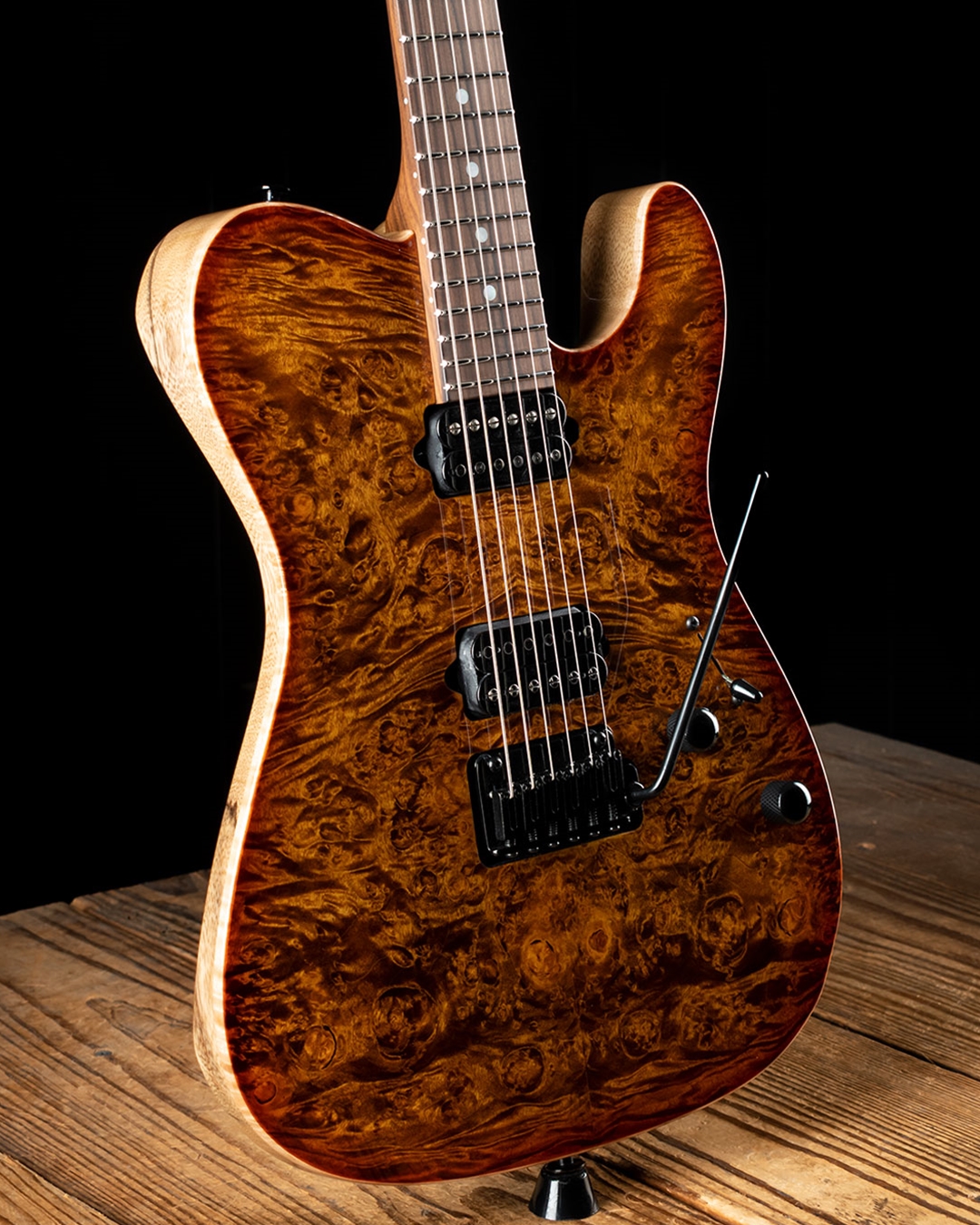 Suhr Modern T Custom Waterfall Burl Maple/Black Limba - Copperhead