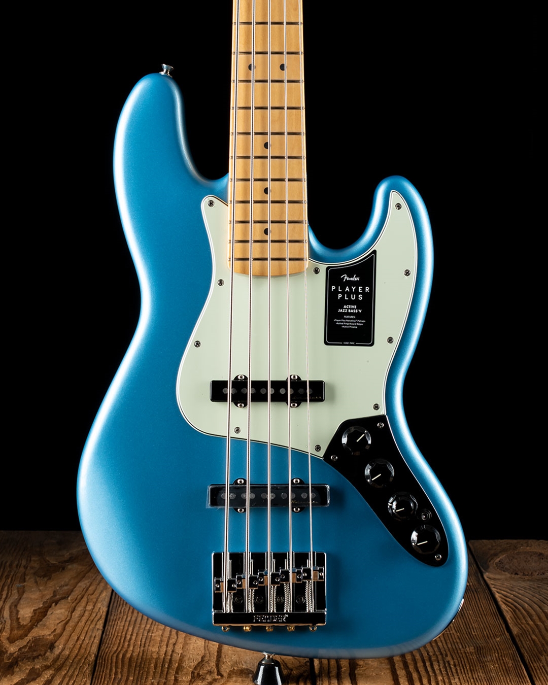 blue fender bass guitar