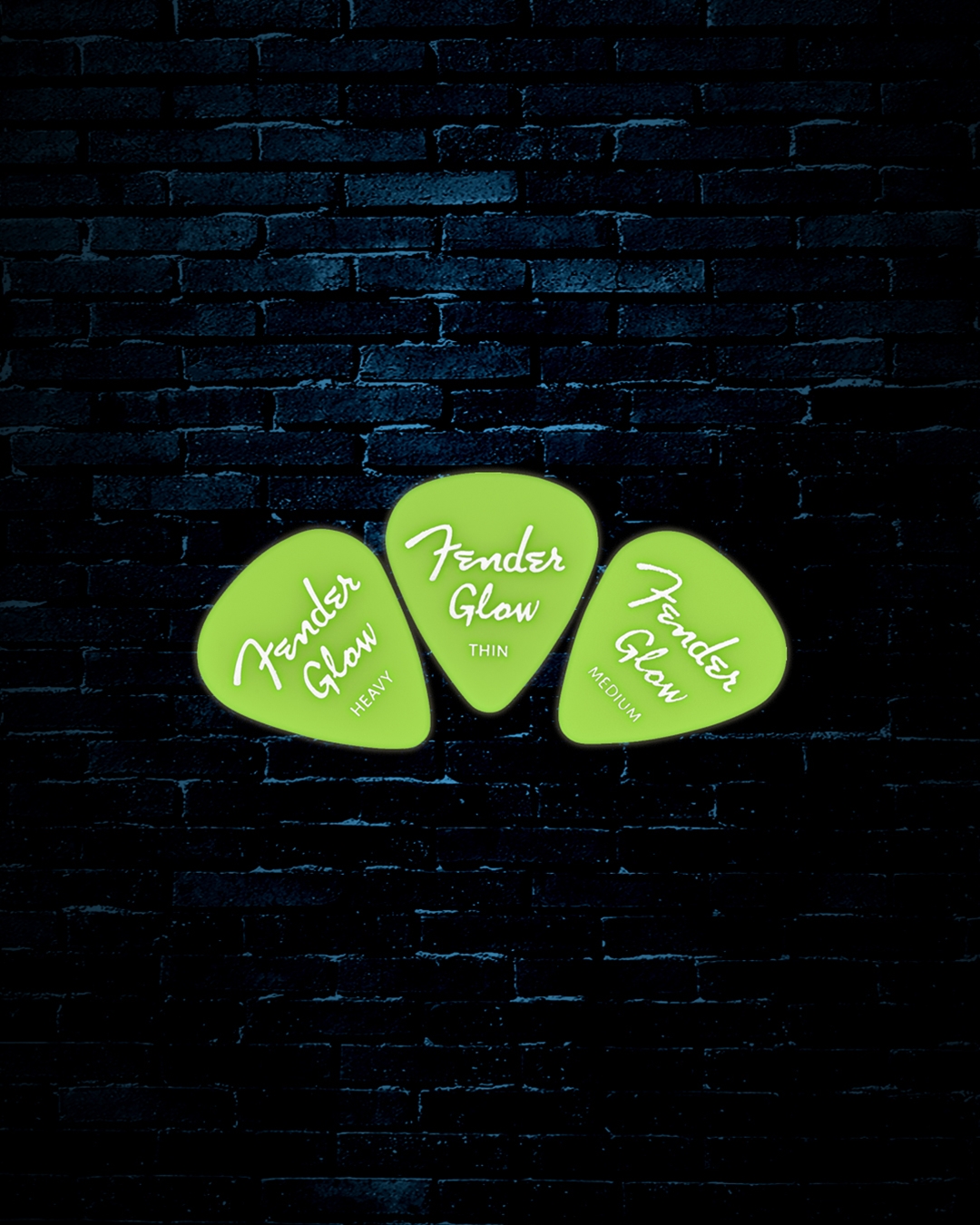 Fender Glow In The Dark 351 Guitar Picks (12 Pack)