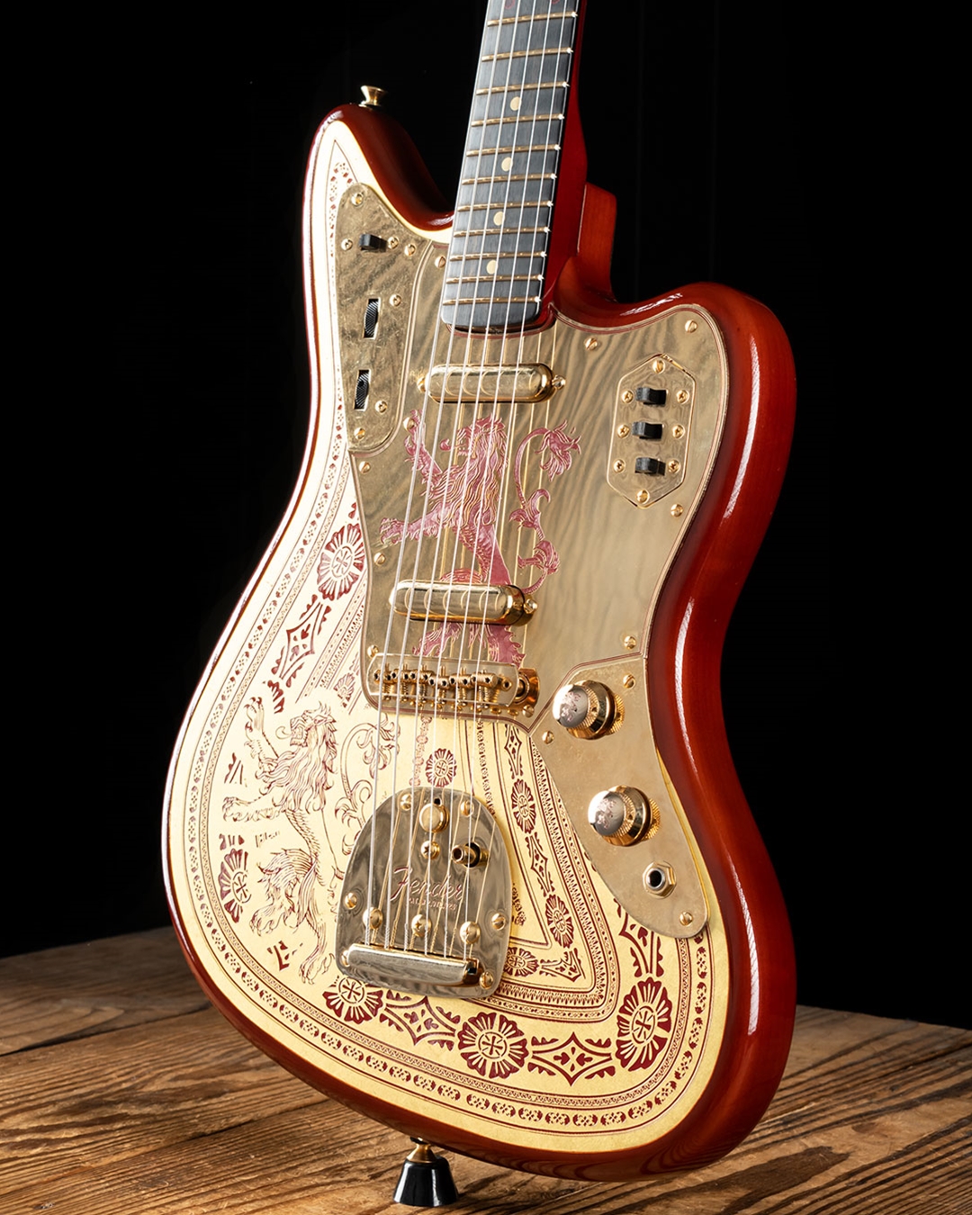 Fender Custom Shop GoT House Lannister Jaguar Burnt Crimson Gold