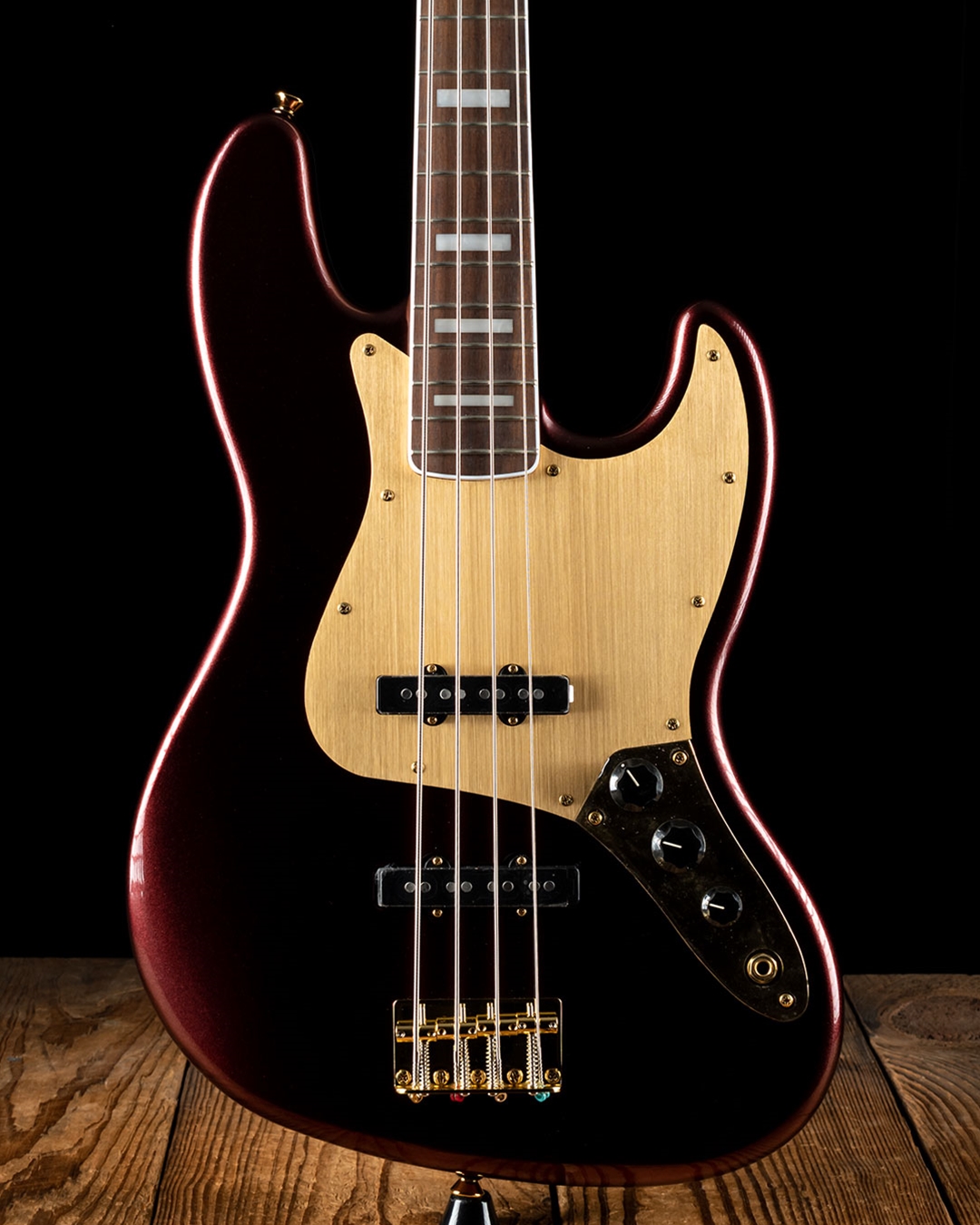 Squier Gold Edition 40th Anniversary Jazz Bass - Ruby Red Metallic