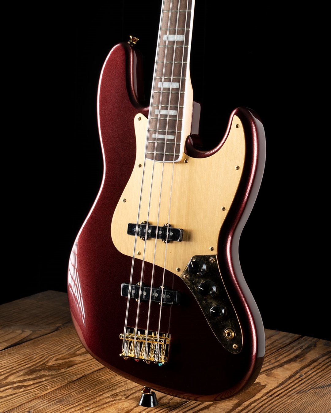 Squier Gold Edition 40th Anniversary Jazz Bass - Ruby Red Metallic