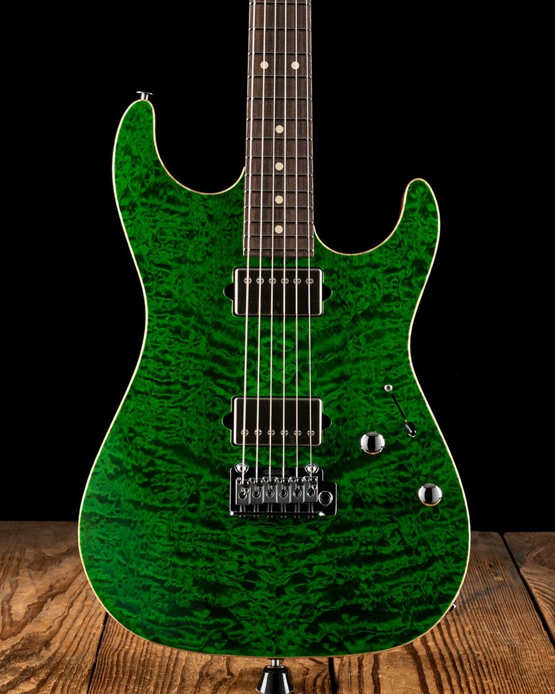 ギター Suhr standard 1-piece Quilt maple Suhr Standard Custom Quilt Maple/Swamp Ash - Bahama Blue Burst