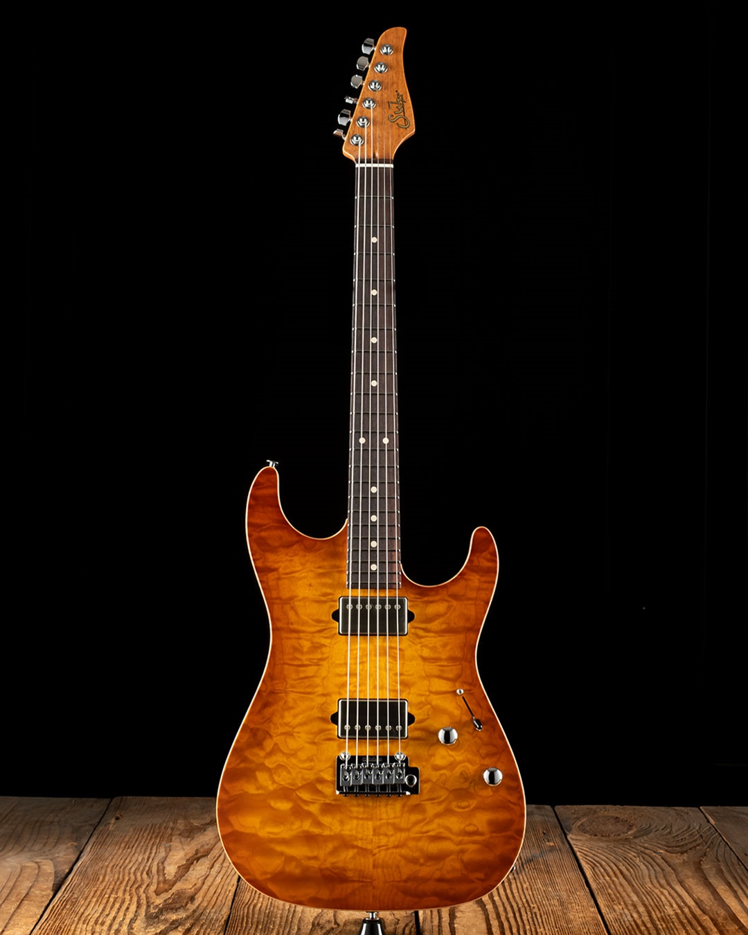 ギター Suhr Standard Quilt Maple Honey Burst Suhr Standard Custom Quilt Maple/Genuine Mahogany - Trans Brown