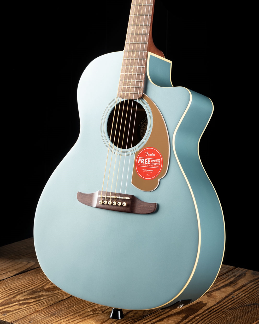 ギター Fender Newporter Player Ice Blue Satin Fender Newporter Player Acoustic Guitar - Ice Blue Satin