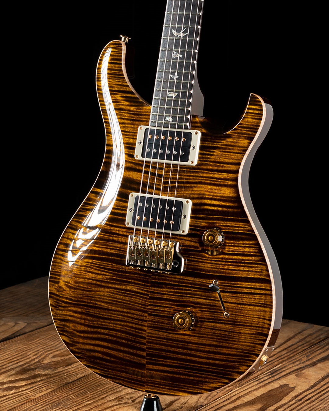 PRS Custom 24 10Top Yellow Tiger 2024年製 PRS 10 Top Custom 24 Piezo Electric Guitar Yellow Tiger w/ Case