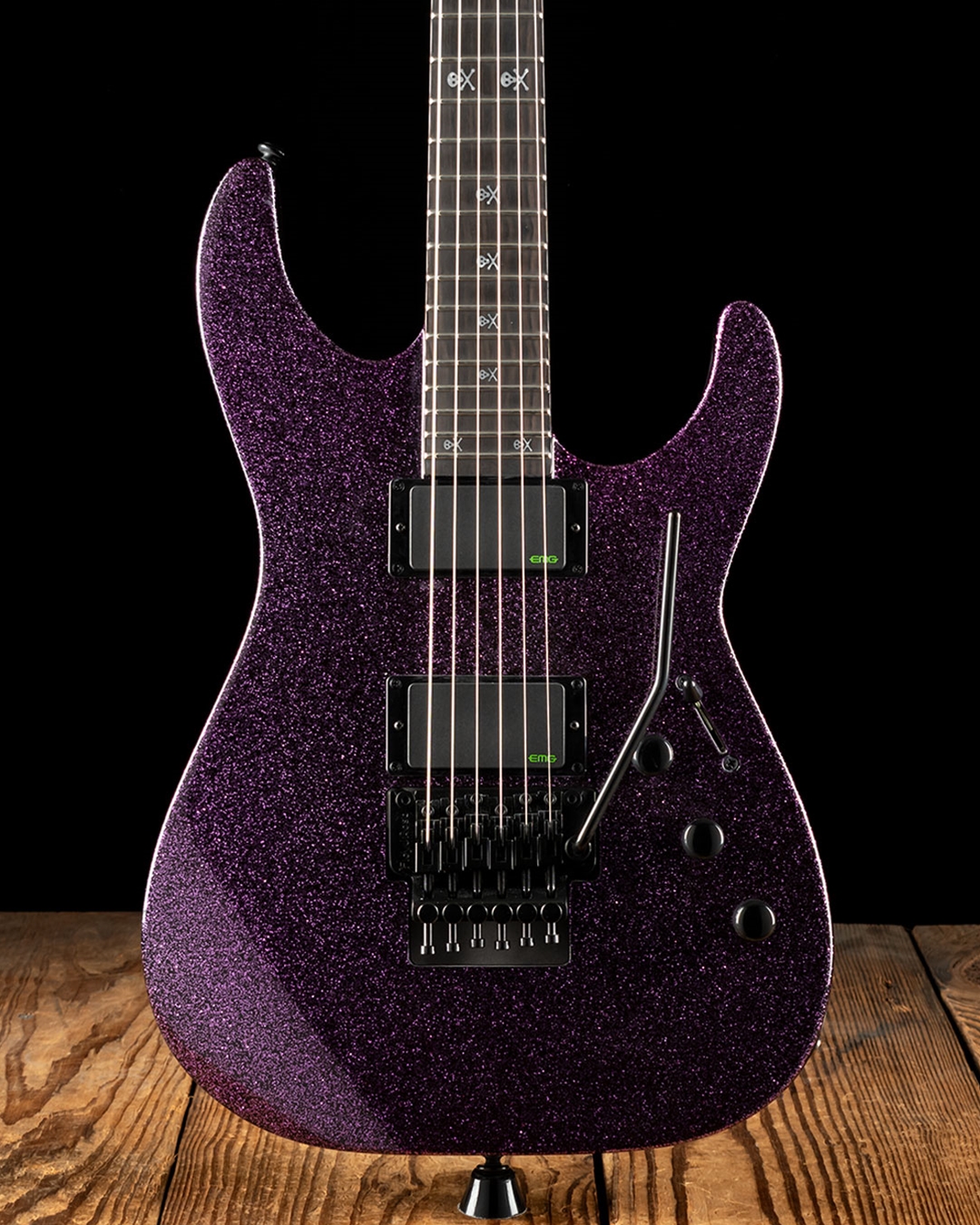 ESP LTD KH-602 Kirk Hammett Signature Purple Sparkle Electric Guitar w/Hard Cas 